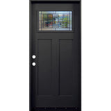 Hometown 3/0x6/8 Single Prehung Fiberglass Door in Black