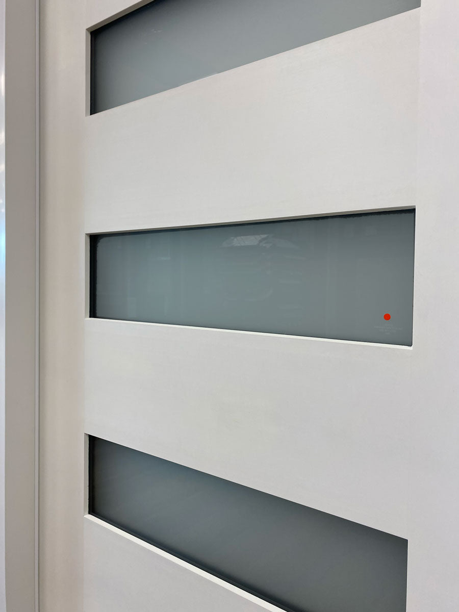 36 in. x 80 in. 6-Lite Shaker, Acid Etch Unfinished White Prehung Fiberglass Exterior Door