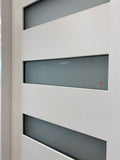 36 in. x 80 in. 6-Lite Shaker, Acid Etch Unfinished White Prehung Fiberglass Exterior Door