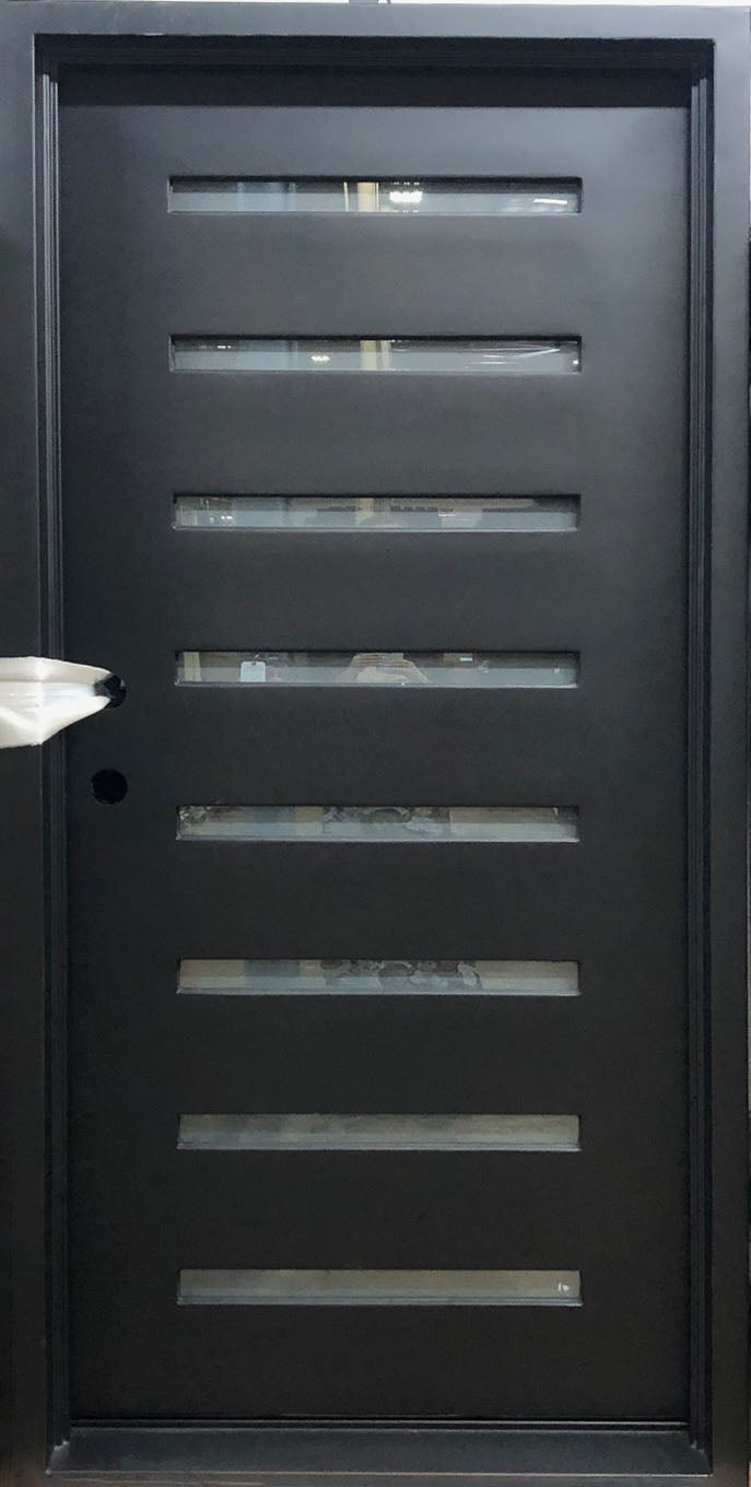 3 ft. x 6 ft. 8 in. 8 Lite Exterior Single Wrought Iron Prehung Door