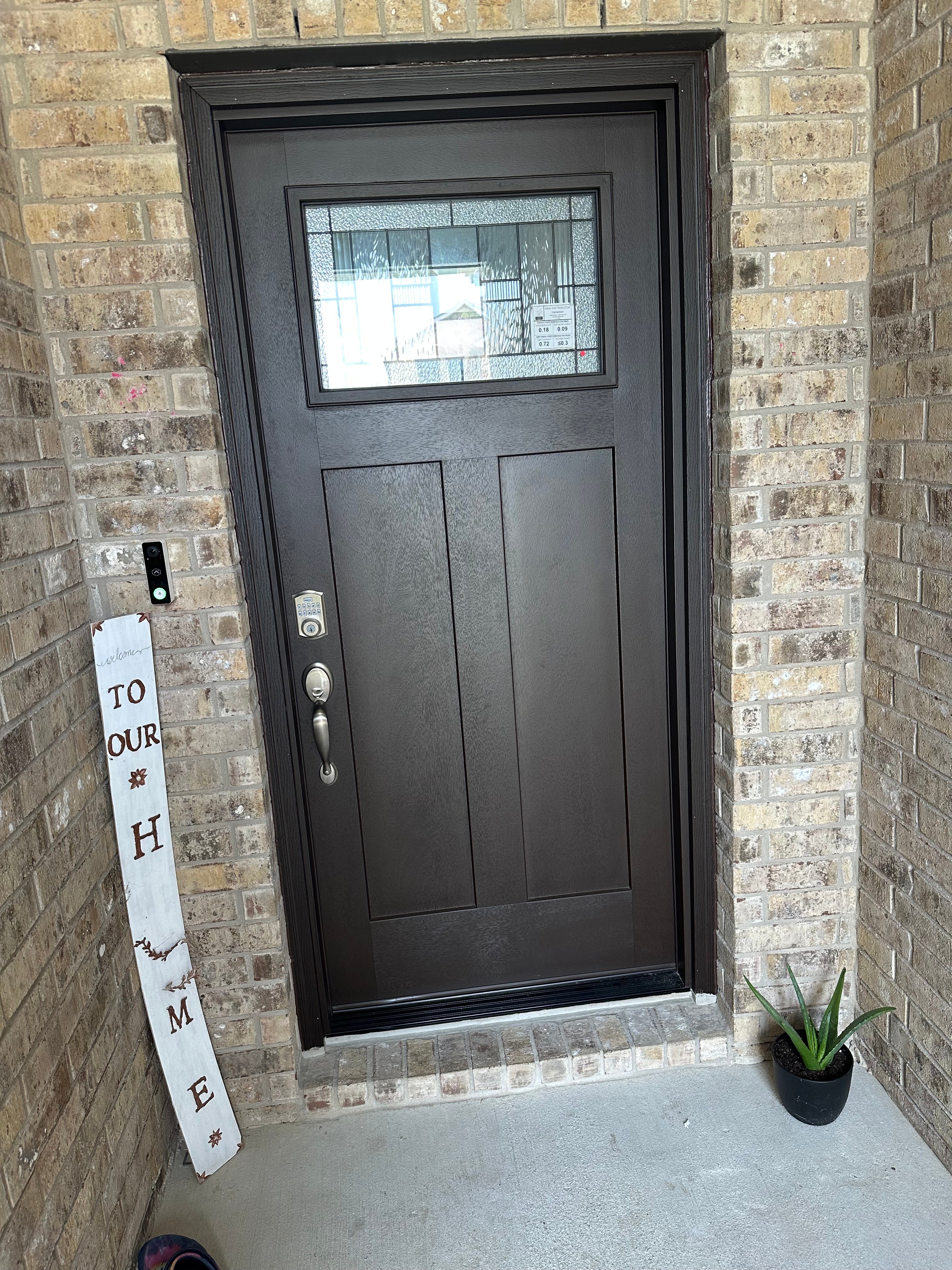 Hometown 3/0x6/8 Single Prehung Fiberglass Door in Black
