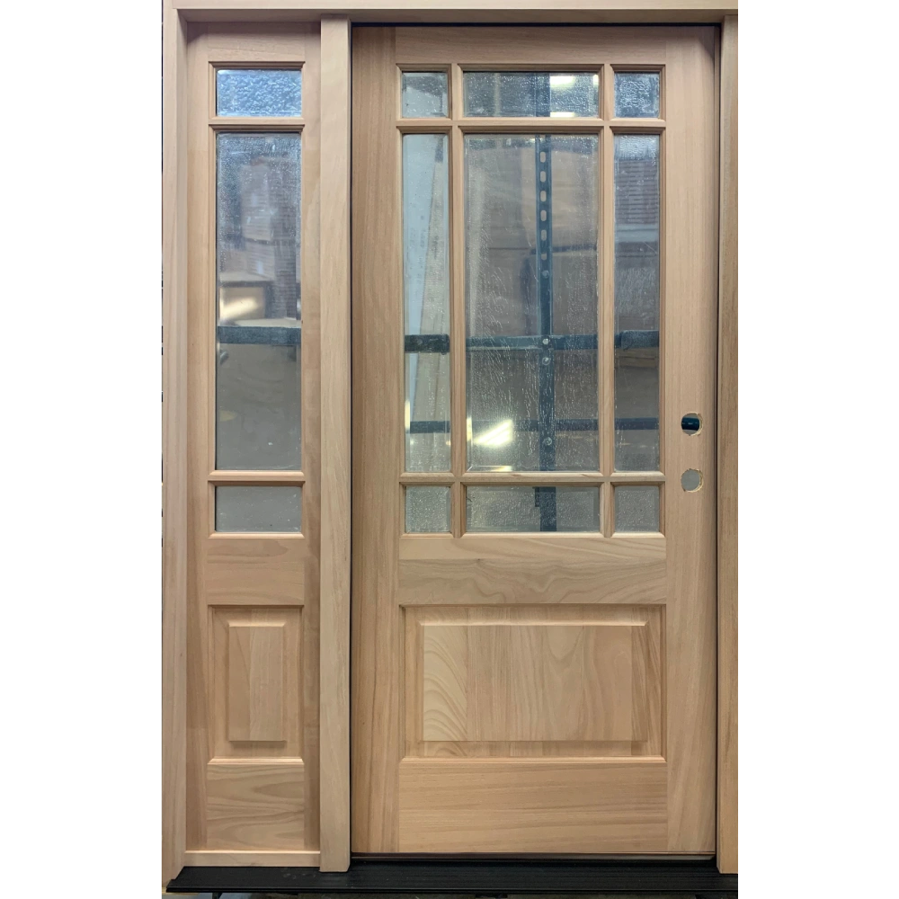 4/5x6/8 Prairie Style Exterior Wood Door with 1 Sidelite