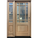 4/5x6/8 Prairie Style Exterior Wood Door with 1 Sidelite
