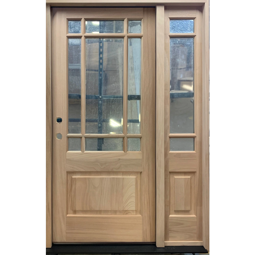 4/5x6/8 Prairie Style Exterior Wood Door with 1 Sidelite