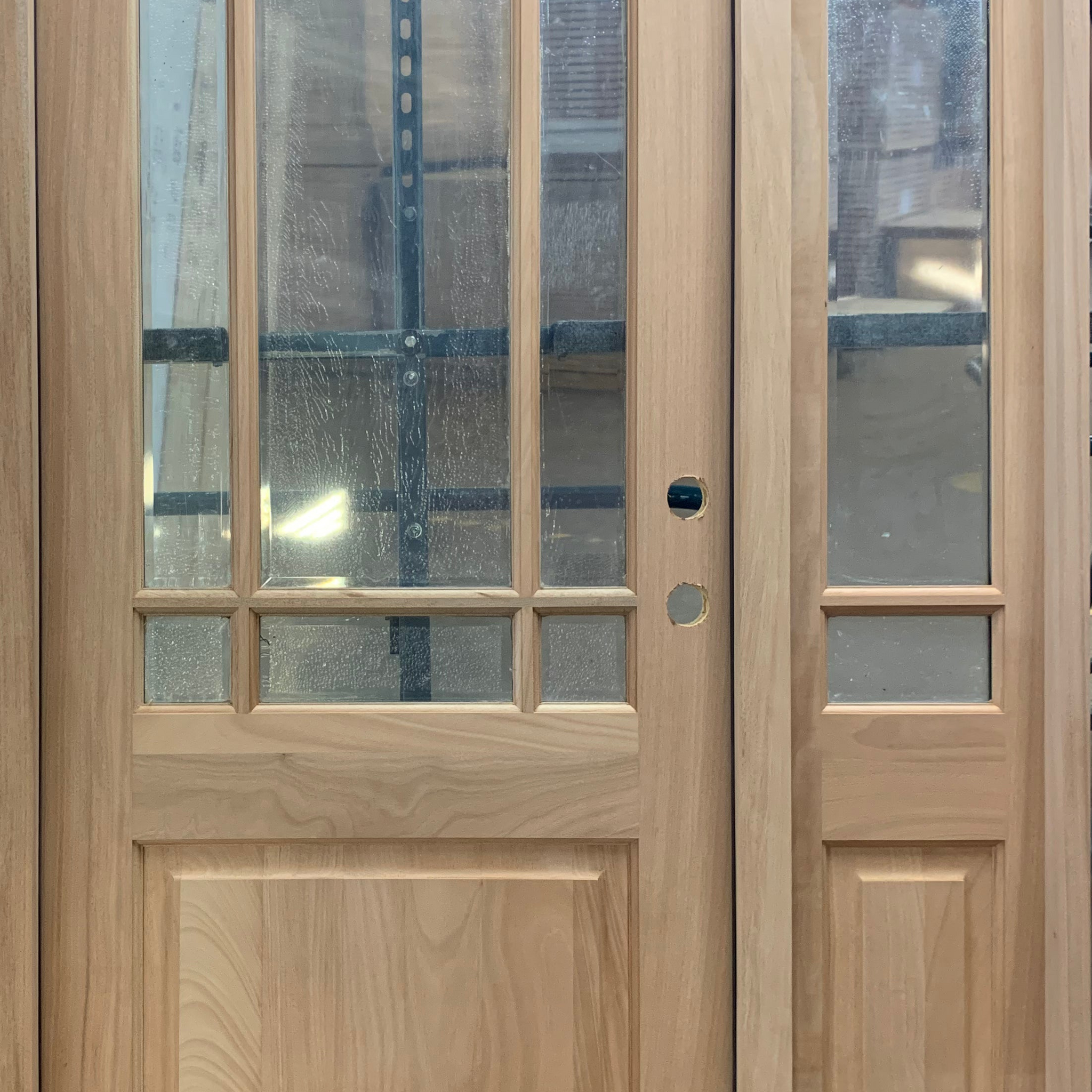 4/5x6/8 Prairie Style Exterior Wood Door with 1 Sidelite