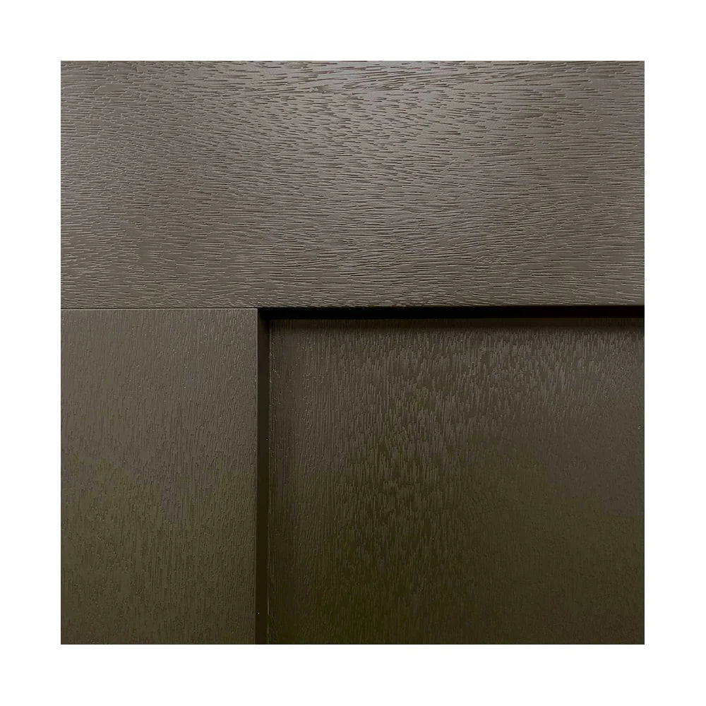 Jupiter 36 in. x 80 in. 3/4 Lite Decorative Glass Painted Black Prehung Fiberglass Exterior Door with Brickmold