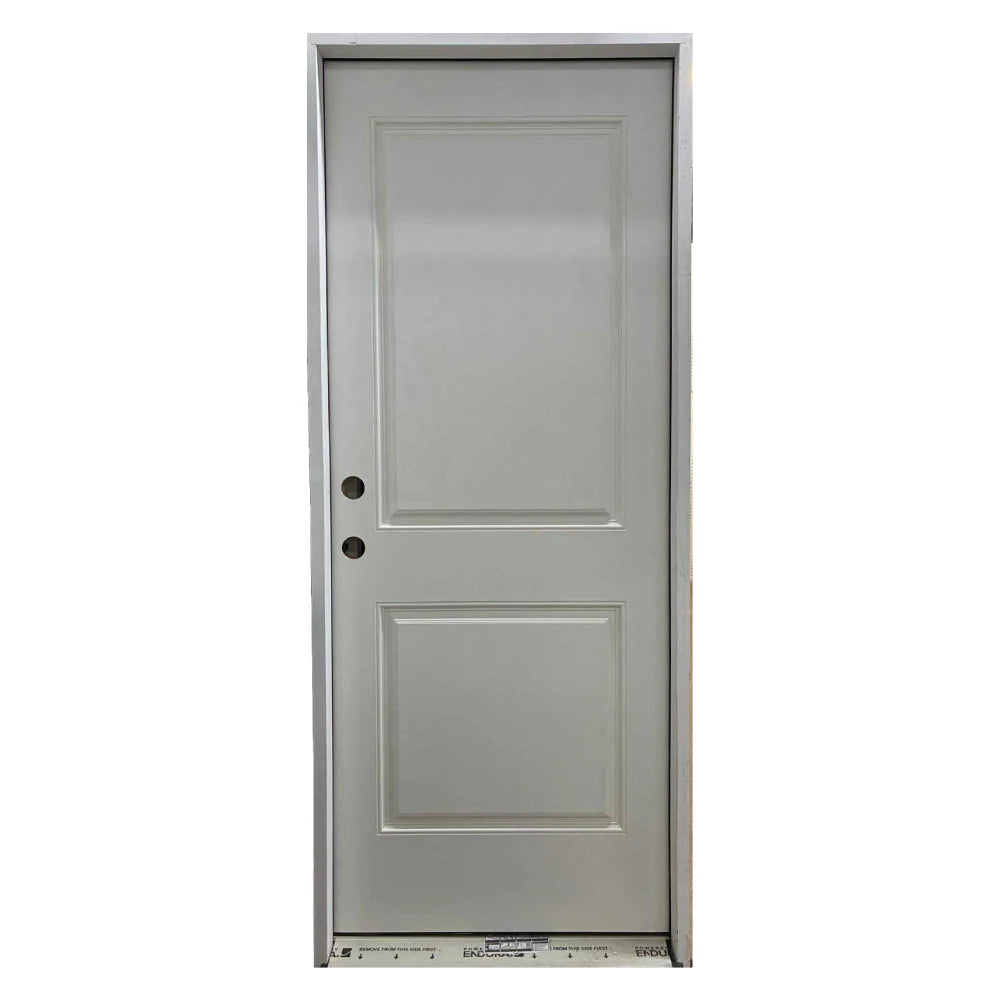 Masonite 2/8x6/8 Belleville Smooth Fiberglass 2 Panel Square Prehung Front Door