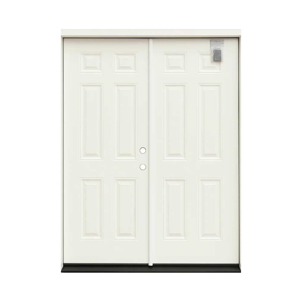 Masonite 6/0x6/8 Double 6 Panel Prehung Steel Door
