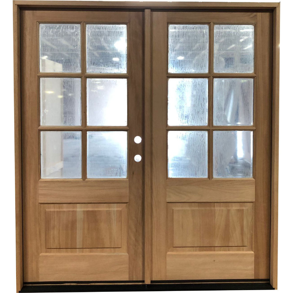 6/0x6/8 Mahogany Prehung Front Double Door | 6 Lite Without Moulding