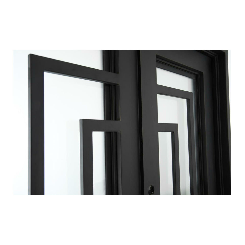 Oslo 6 ft. x 6 ft. 8 in. Exterior Wrought Iron Prehung Double Door