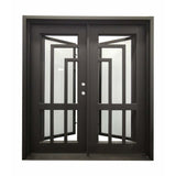 Oslo 6 ft. x 6 ft. 8 in. Exterior Wrought Iron Prehung Double Door