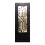 Pasadena 3 ft. x 8 ft. Wrought Iron Exterior Prehung Single Door