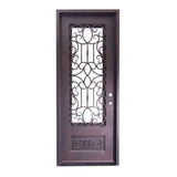 Pasadena 3 ft. x 8 ft. Wrought Iron Exterior Prehung Single Door
