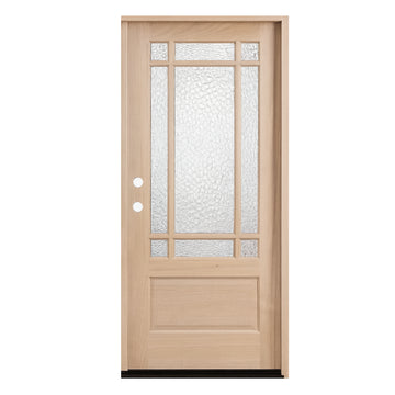 Prairie 3 ft. x 6 ft. 8 in. Mahogany Prehung Front Door with 9 Marginal Lites