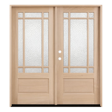 Prairie 6/0x6/8 Mahogany Prehung Front Double Door With 9 Marginal Lites