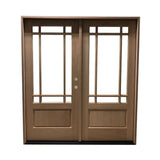 Puerta doble frontal precolgada de caoba Prairie de 6/0 x 6/8 con 9 paneles marginales