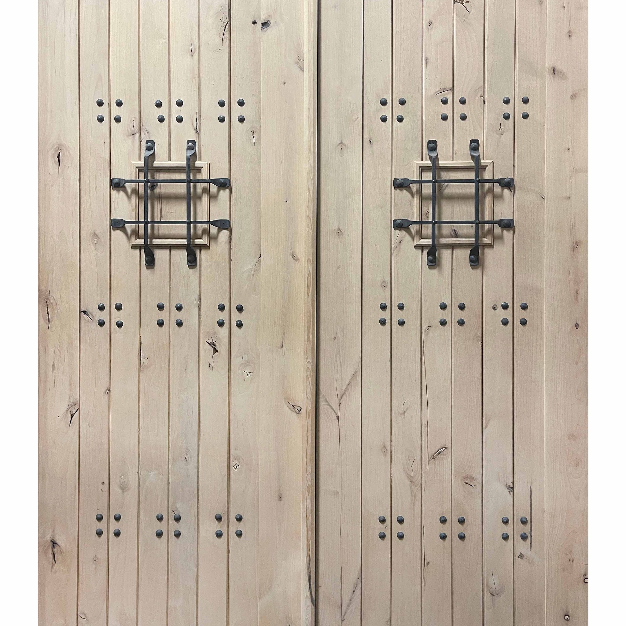 5 ft. x 8 ft. Pre-Hung Knotty Alder Double Speakeasy Exterior Wood Door