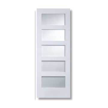 Placa para puerta interior de MDF con imprimación de núcleo sólido de vidrio esmerilado Shaker de 5 niveles