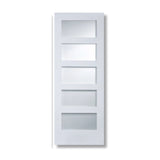 Shaker 5-Lite Frosted Glass Solid Core Primed MDF Interior Door Slab