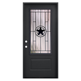 Texas Star 3/0x6/8 Single Prehung Fiberglass Door in Black