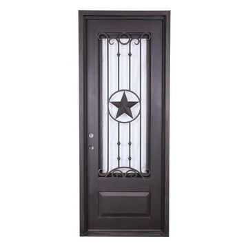 Texas Star 3 ft. x 8 ft. Wrought Iron Exterior Prehung Single Door