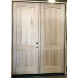 6/0x8/0 Exterior Mahogany 2 Panel Arched Prehung Double Door