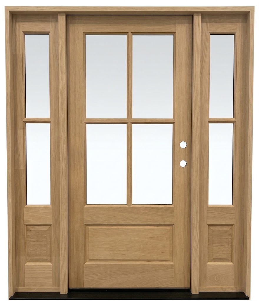 5/9x6/8 Exterior Mahogany Door 3/4 4 Lite with Sidelights
