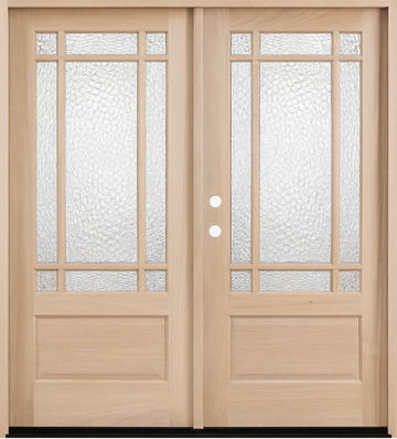 Prairie 6/0x6/8 Mahogany Prehung Front Double Door With 9 Marginal Lites