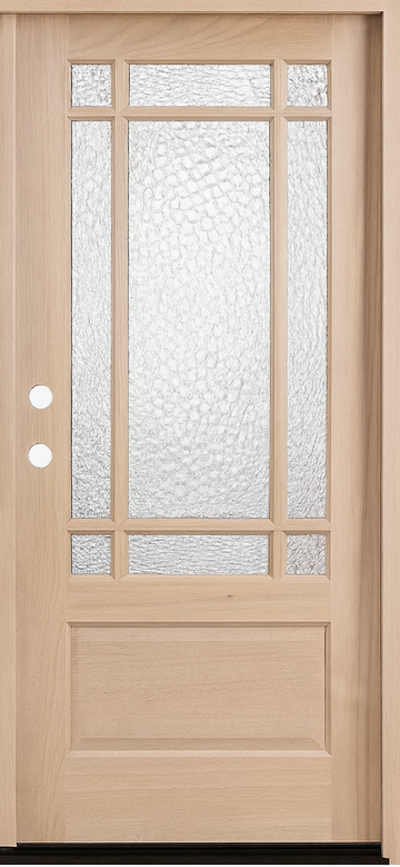 Prairie 3 ft. x 6 ft. 8 in. Mahogany Prehung Front Door with 9 Marginal Lites