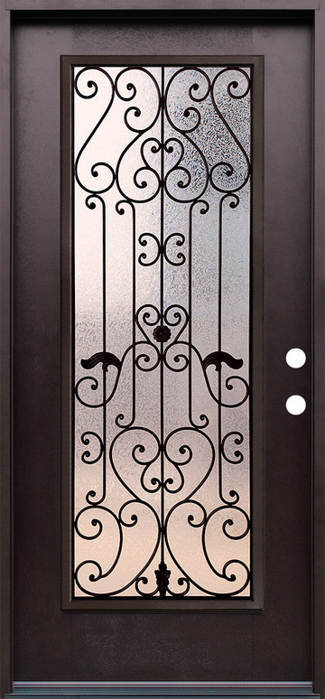 Hestia 3/0x6/8 Single Prehung Fiberglass Door in Dark Walnut