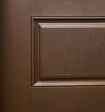 Jupiter 36 in. x 80 in. 3/4 Lite Decorative Glass Stained Dark Walnut Prehung Fiberglass Exterior Door with Brickmold