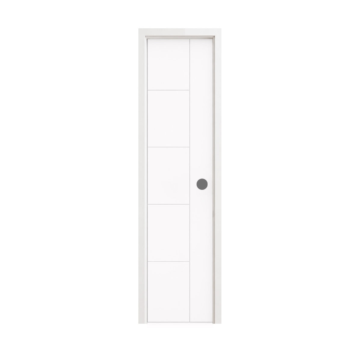 18 in. x 80 in. 1-Panel Shaker Solid Core Primed White MDF Prehung Interior Door with Black Hinges - Interior Doors