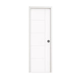 18 in. x 80 in. 1-Panel Shaker Solid Core Primed White MDF Prehung Interior Door with Black Hinges - Interior Doors