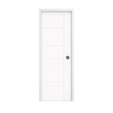 18 in. x 80 in. 1-Panel Shaker Solid Core Primed White MDF Prehung Interior Door with Black Hinges - Interior Doors