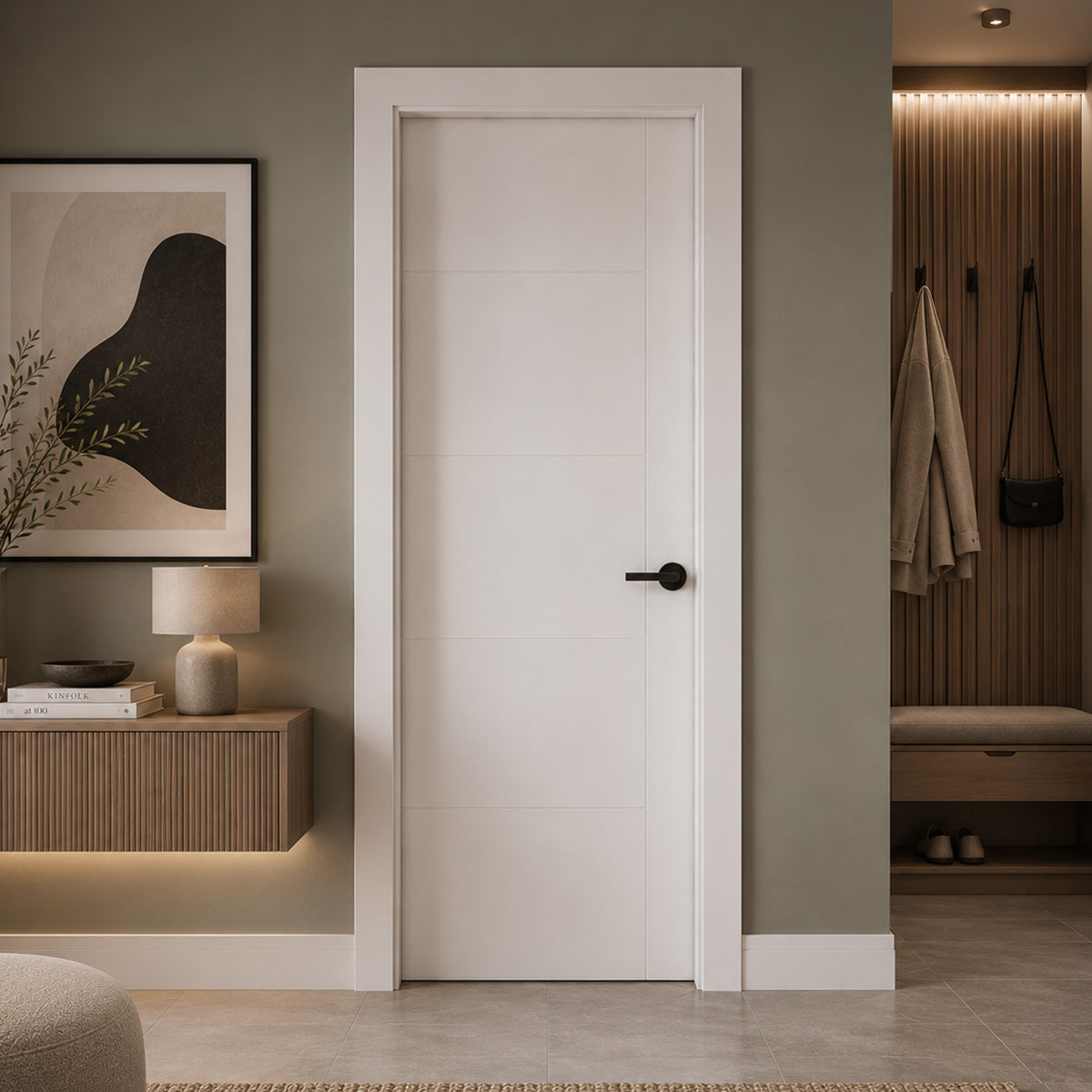 28 in. x 80 in. Berkley Honeycomb Core Primed White MDF Prehung Interior Door