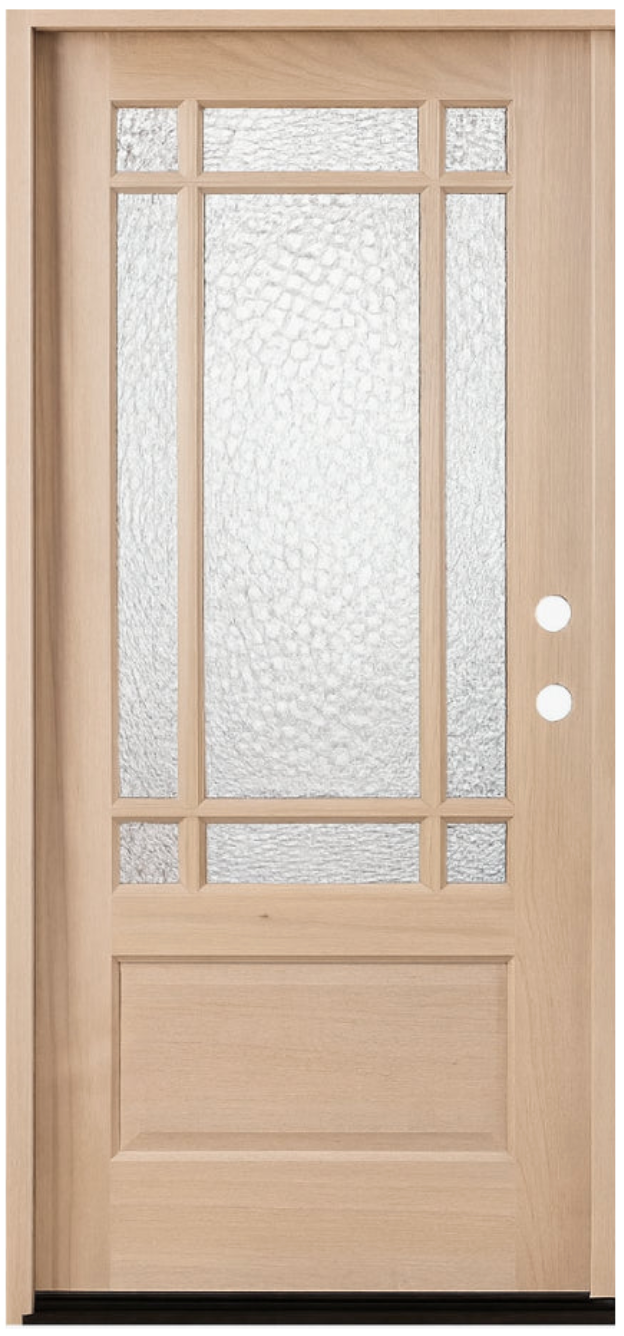 Prairie 3 ft. x 6 ft. 8 in. Mahogany Prehung Front Door with 9 Marginal Lites