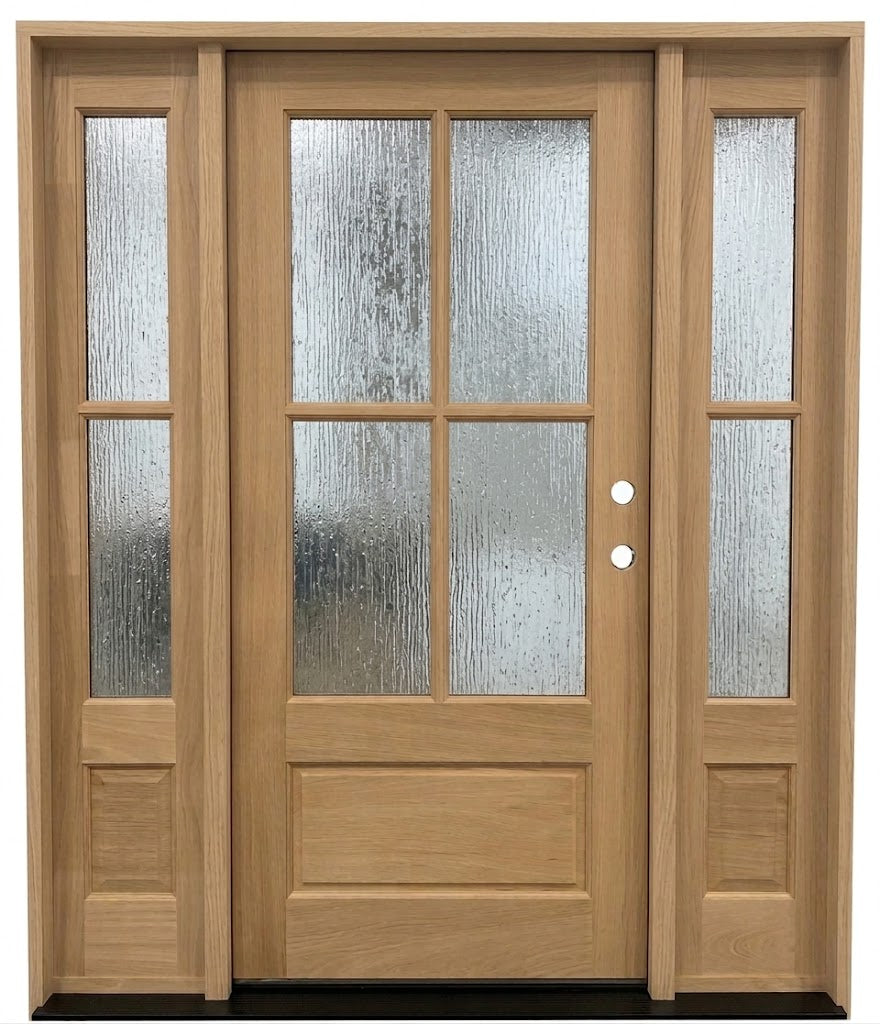 5/9x6/8 Exterior Mahogany Door 3/4 4 Lite with Sidelights