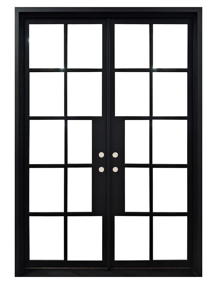 6/0x8/0 10 Lite French Exterior Wrought Iron Prehung Door