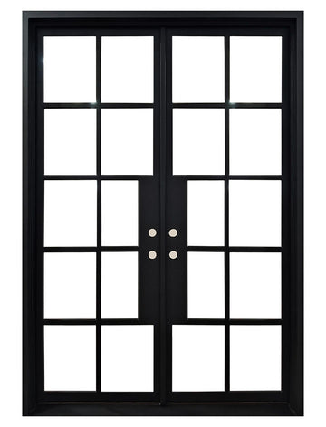 6/0x8/0 10 Lite French Exterior Wrought Iron Prehung Door