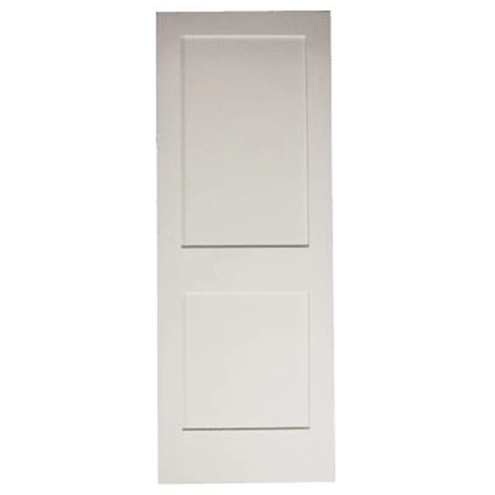 28 in x 80 in White Shaker 2-Panel Solid Core Primed MDF Interior Door Slab