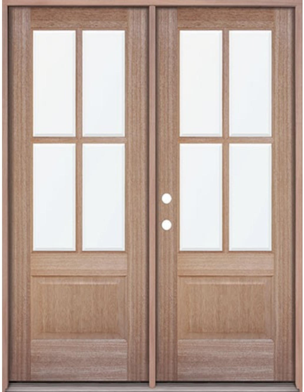 6 ft. x 6 ft. 8 in. Mahogany Classic 4 Lite Prehung Exterior Door