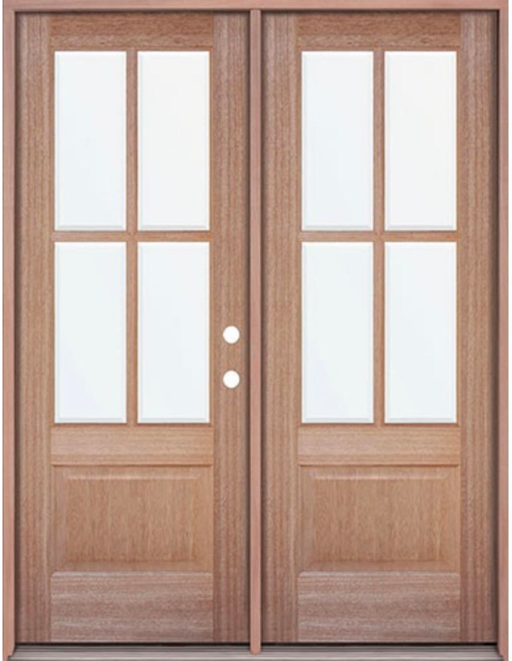6 ft. x 6 ft. 8 in. Mahogany Classic 4 Lite Prehung Exterior Door
