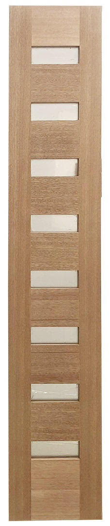 5 ft. 9 in. x 6 ft. 8 in. Exterior Mahogany Door Horizontal Lines with Sidelites