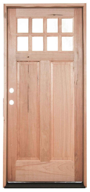 8 Lite Craftsman Single 3 ft. x 6 ft. 8 in. Exterior Mahogany Prehung Door