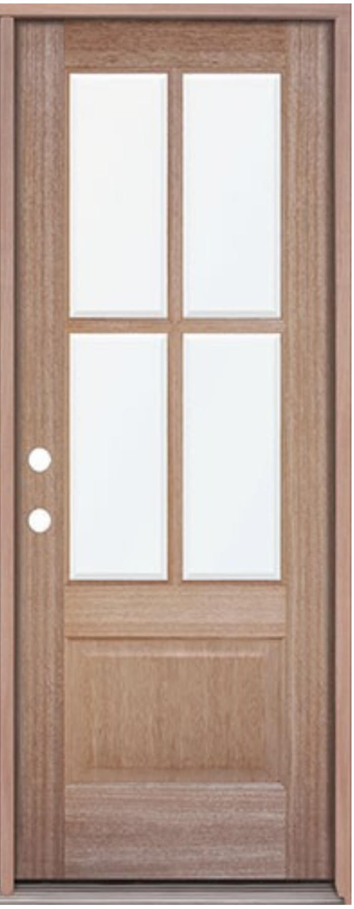 3 ft. x 6 ft. 8 in. Mahogany Classic 4 Lite Prehung Exterior Door