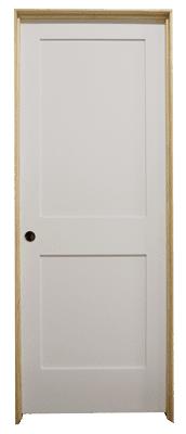 18 in. x 6 ft. 8 in. White 2-Panel Shaker Solid Core Primed MDF Prehung Interior Door Main Layout Photo