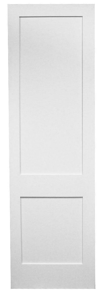 18 in. x 8 ft. White Shaker 2-Panel Solid Core Primed MDF Interior Door Slab Main Layout Photo