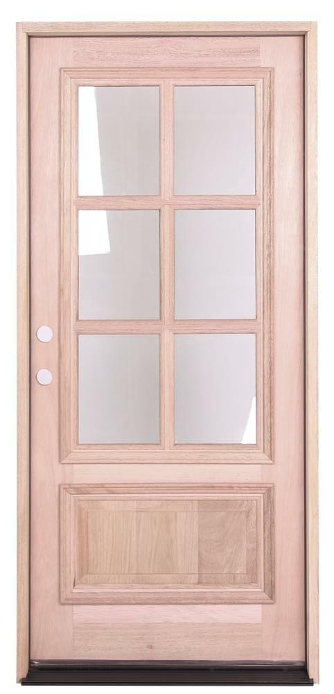 3 ft. x 6 ft. 8 in. Mahogany Prehung Front Door with 6 Lites Main Layout Photo