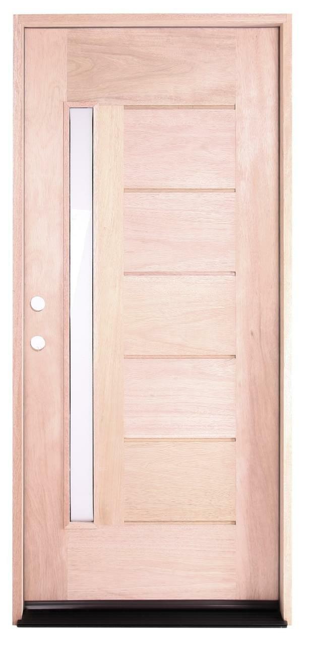 3 ft. x 6 ft. 8 in. Exterior Mahogany Door One Line Glass Main Layout Photo