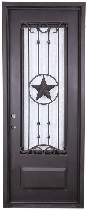 Texas Star 3 ft. x 8 ft. Wrought Iron Exterior Prehung Single Door